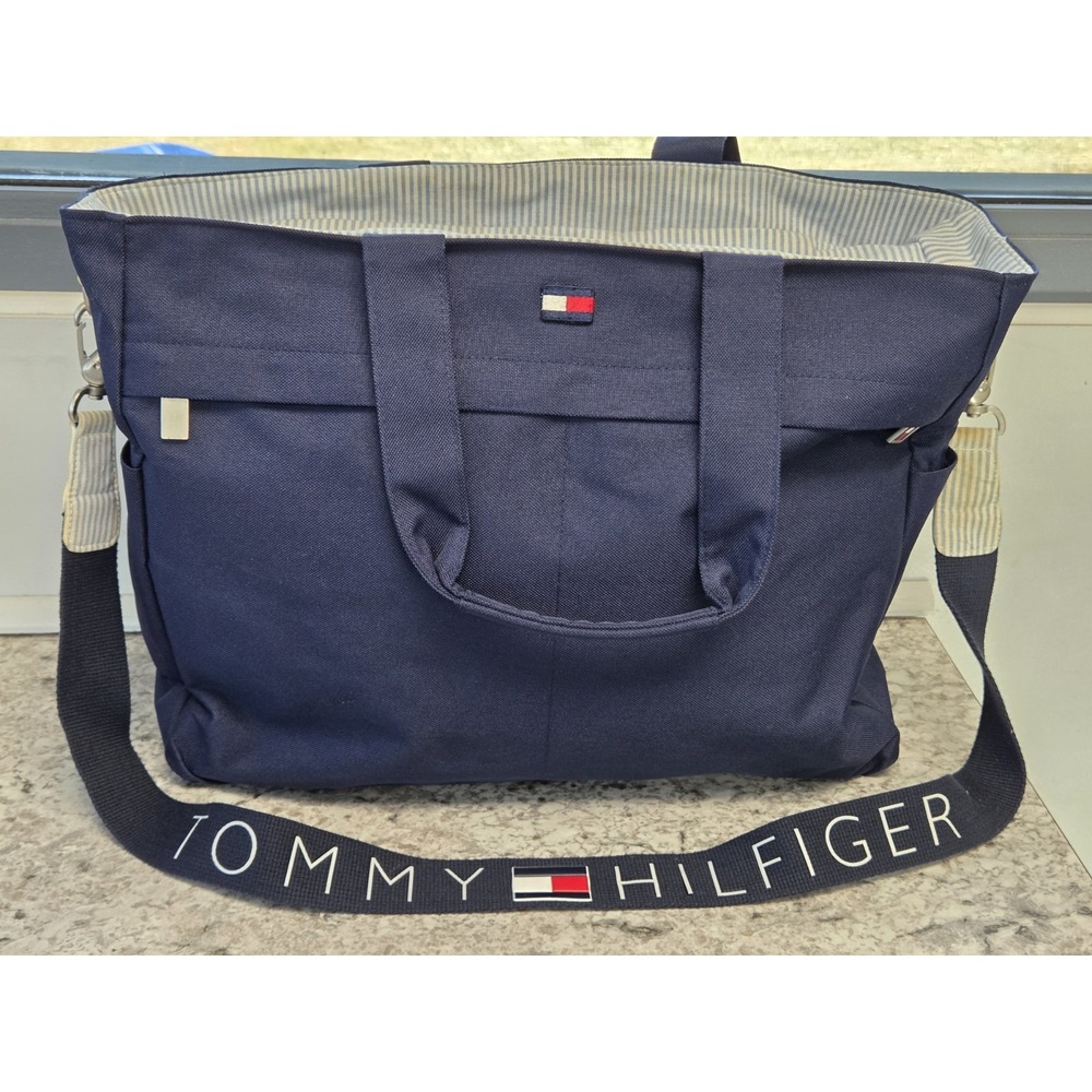 Vintage TOMMY HILFIGER Signature Original Zipper Bag/Carry On/ Shoulder Bag